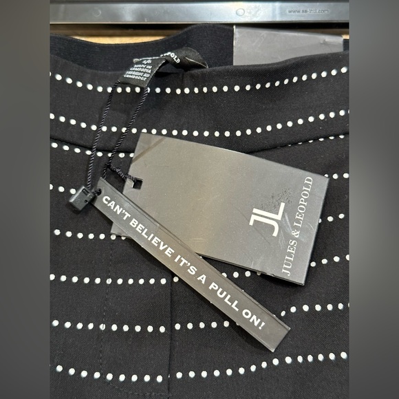 Jules & Leopold pull on capri stretch fitted dotted work business pants bottoms - Picture 14 of 16